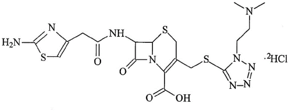 Cefotiam hydrochloride for reducing anaphylaxis and preparation thereof