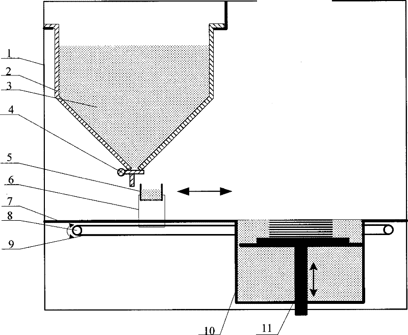 Non-contact type power automatic feeding and paving device