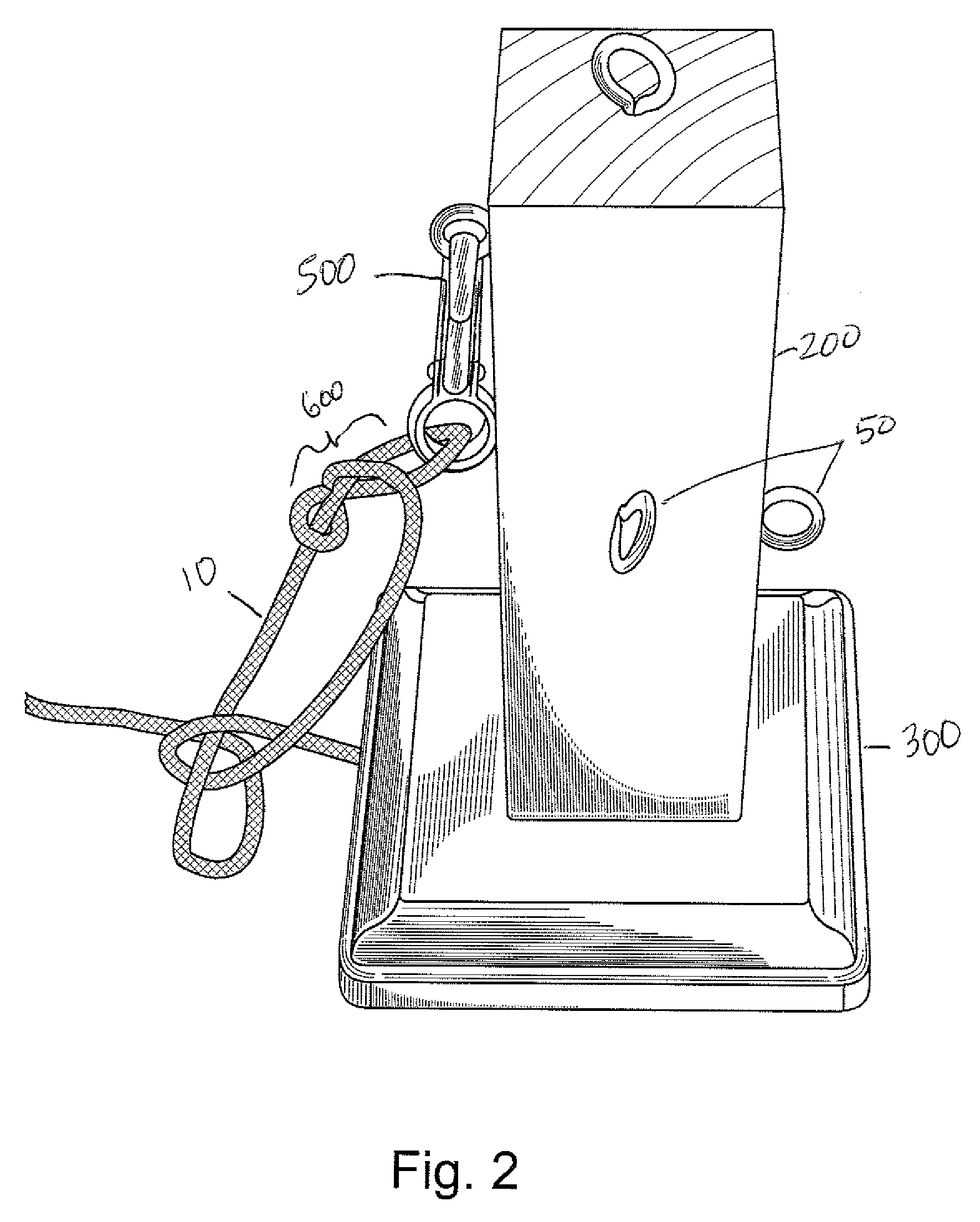 Teaching device for tying knots