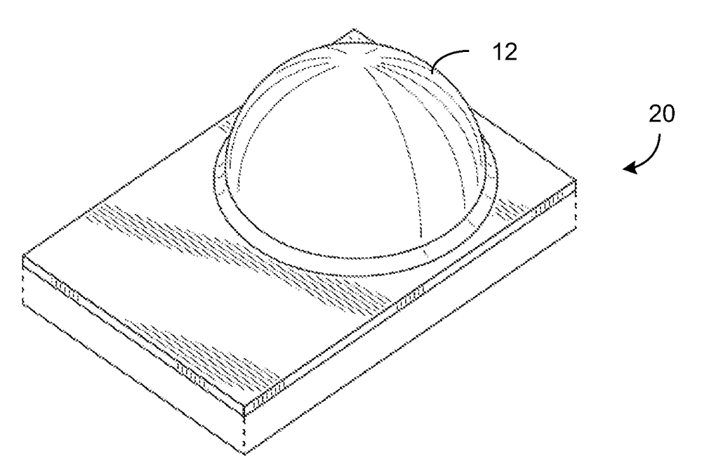 led package with rounded square lens