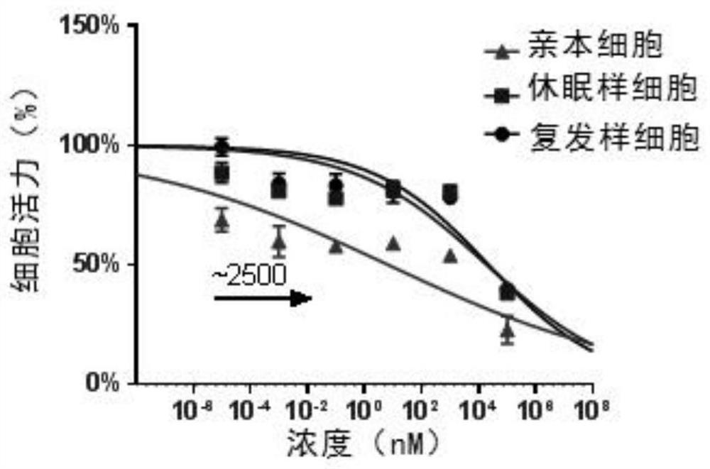 Construction method of dormant or recurrent cell strain induced by tumor endocrine drug