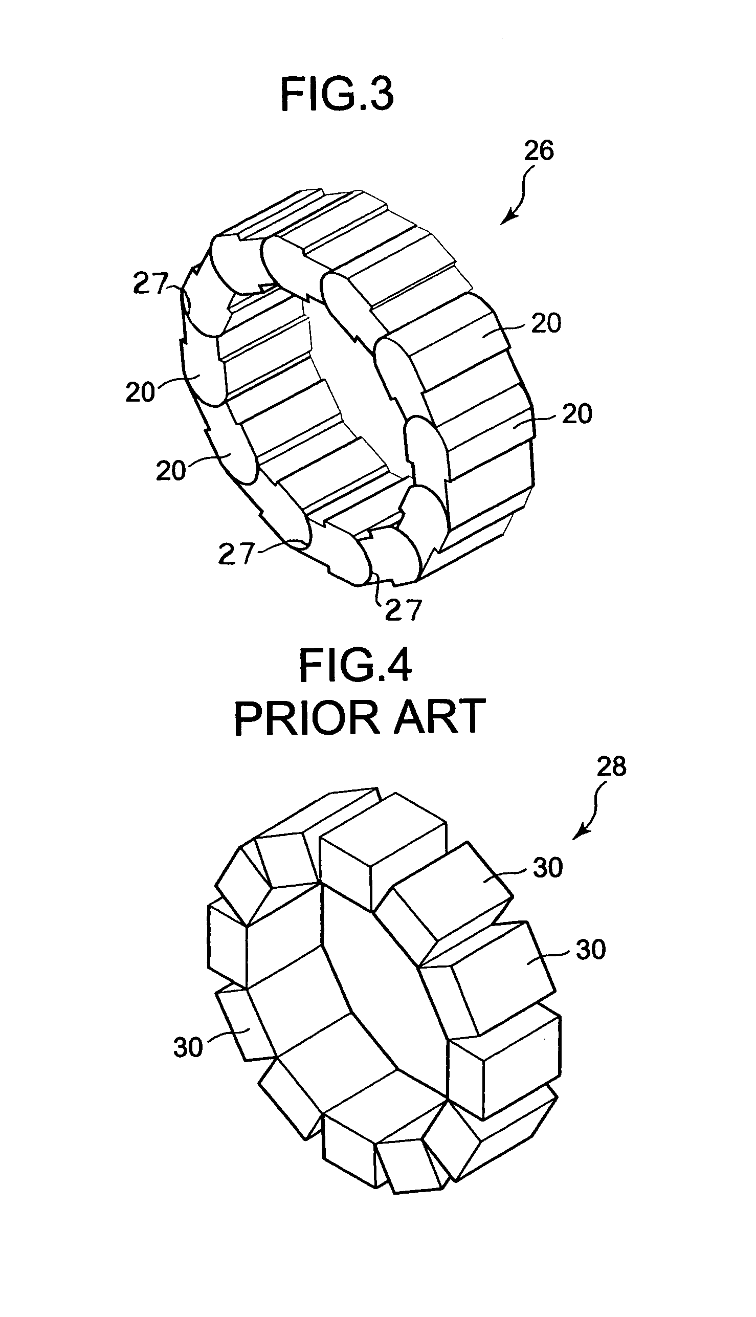 Ferrite core, and flexible assembly of ferrite cores for suppressing electromagnetic interference