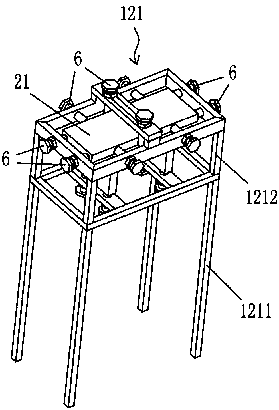 Steam turbine embedded part fixing device and method