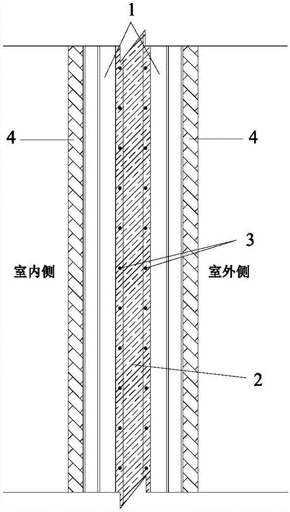 Composite wall body with light steel-wood mixing keels and implementation method thereof