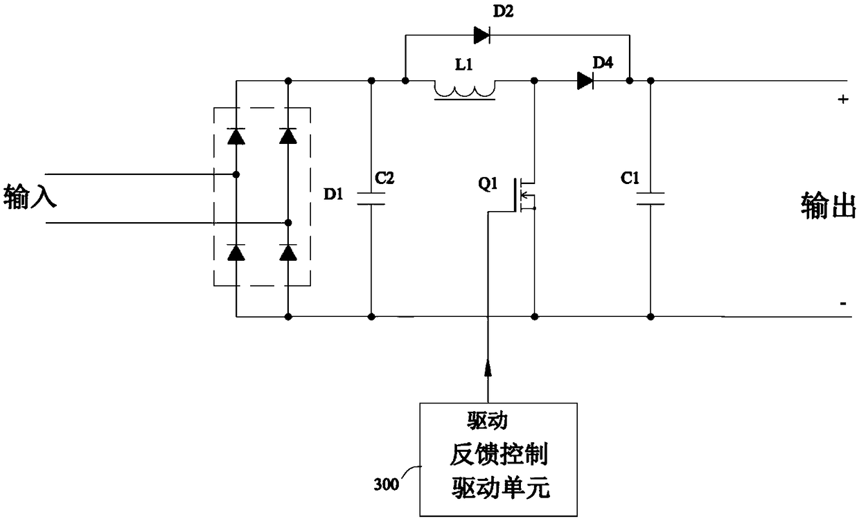 A bridgeless three-rectifier Boost power supply circuit