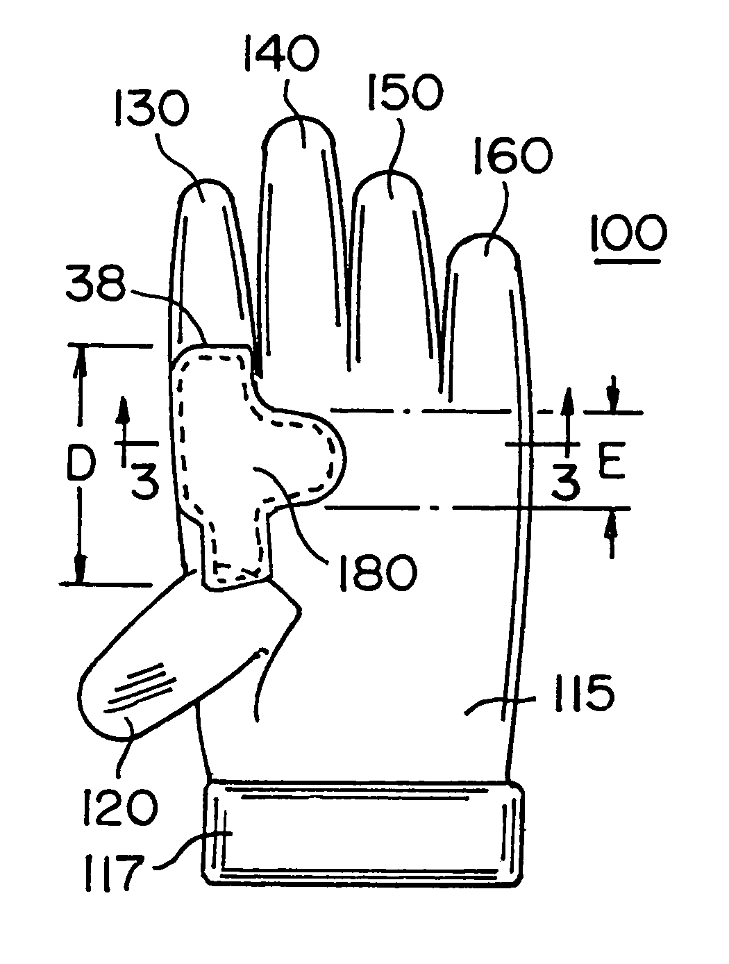 Sports glove with padding