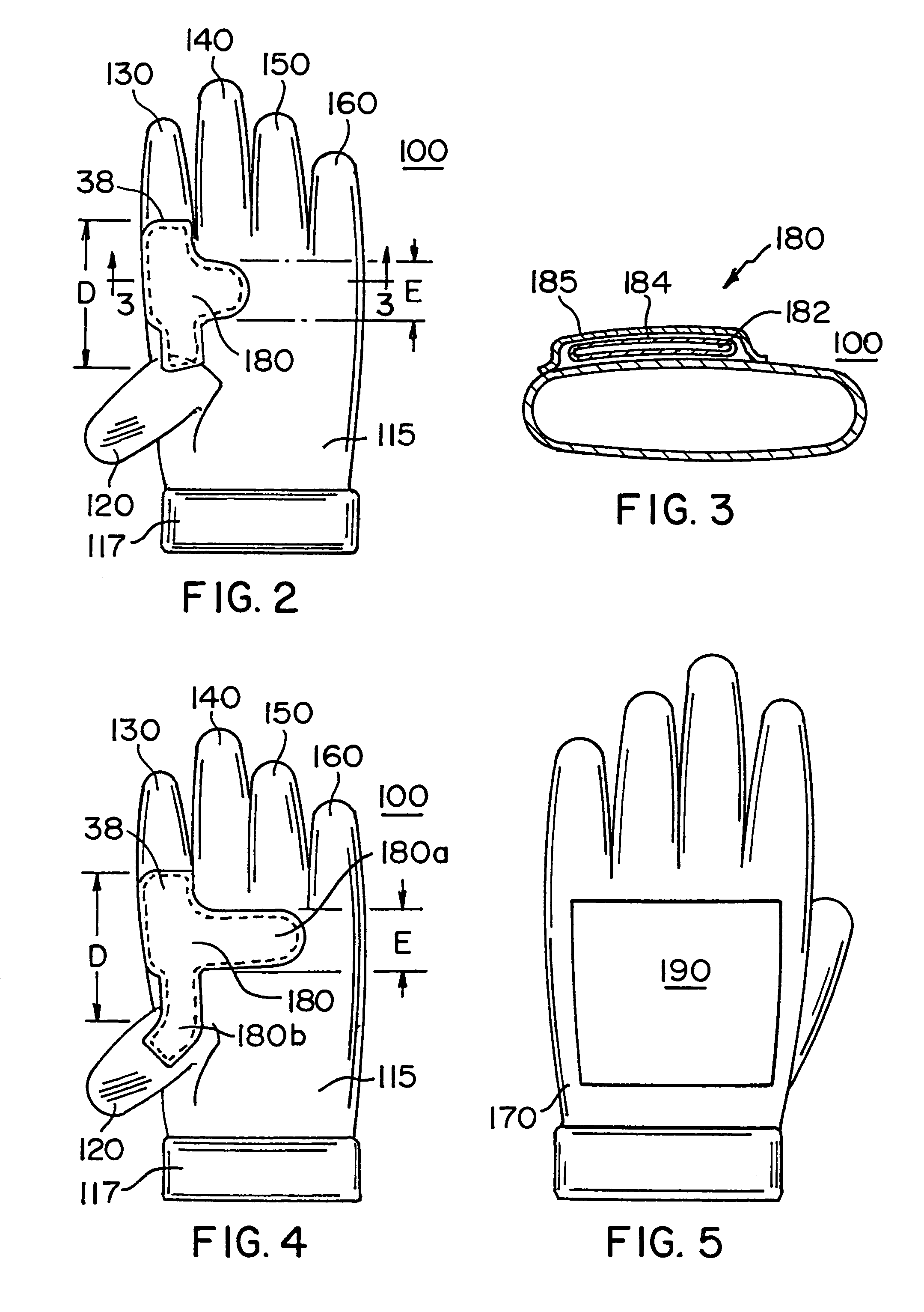 Sports glove with padding