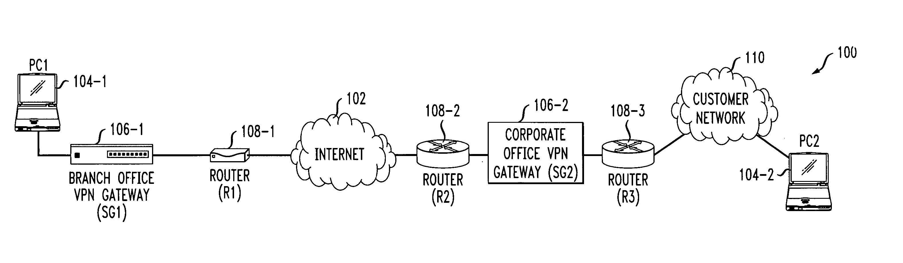 Automatic determination of connectivity problem locations or other network-characterizing information in a network utilizing an encapsulation protocol