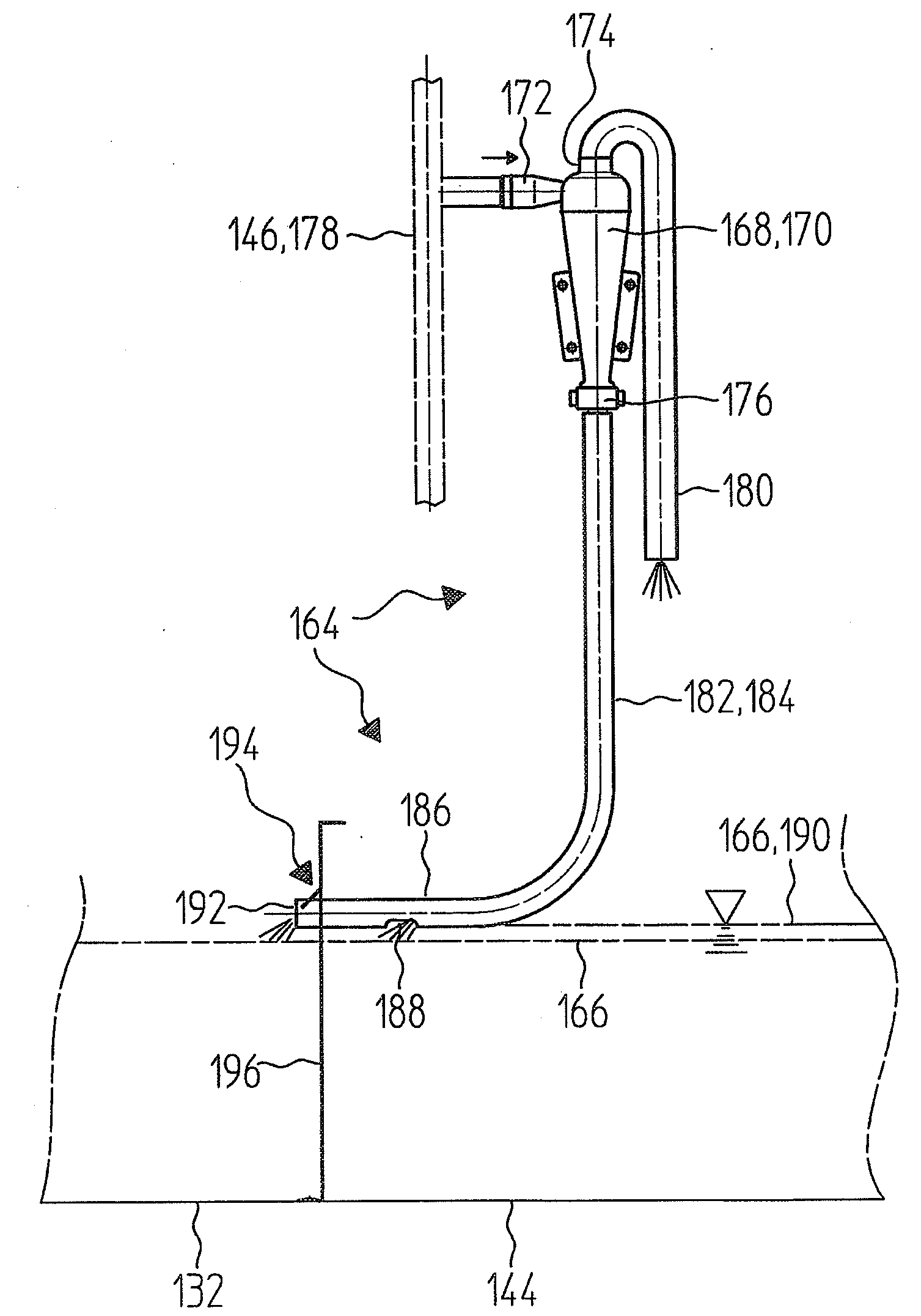 Dirt separator device with level control