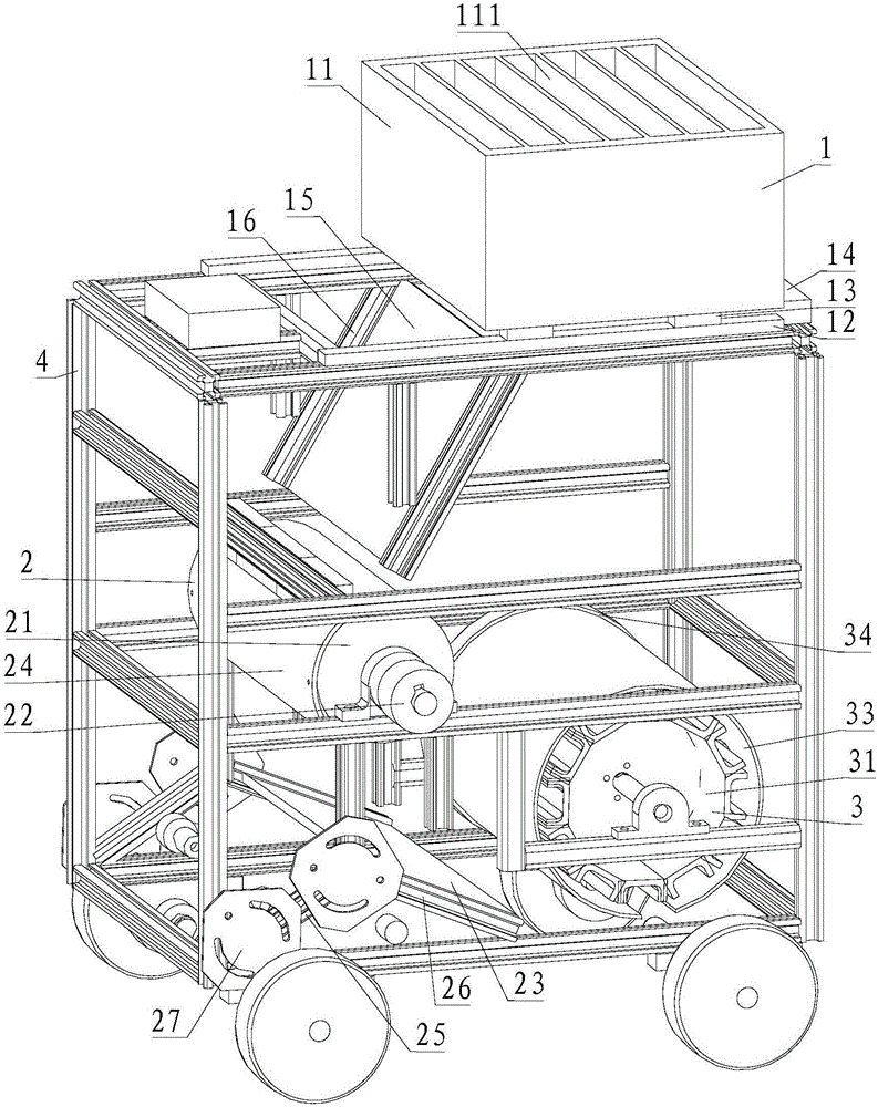 Pennisetum sp. seed metering device based on roll-type seed metering and reseeding