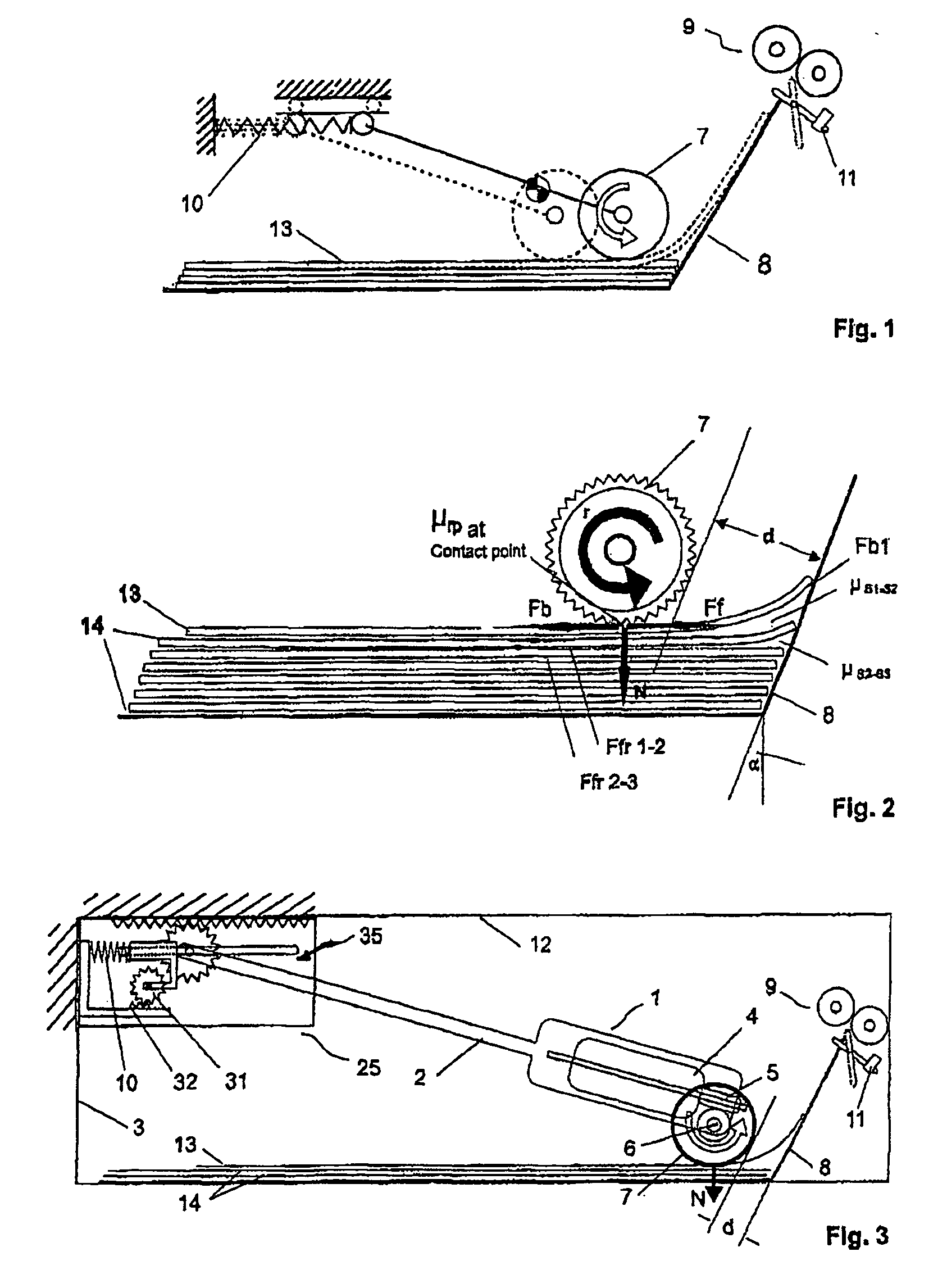 Sheet separating system, sheet handling system, method for the frictional separation and feeding of sheets