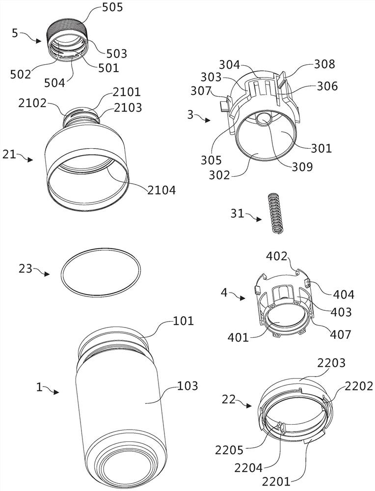 Container sealing device with fixed hanging plug sealing and releasing functions, packaging container and application thereof