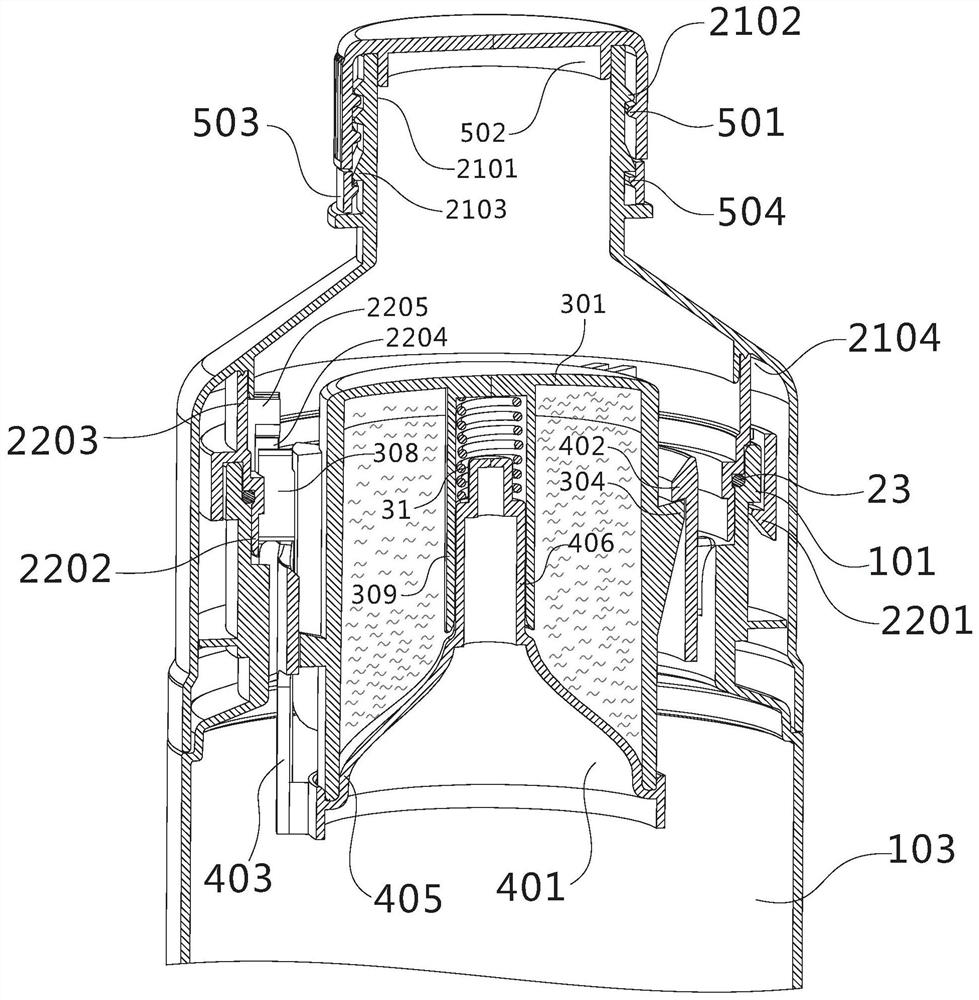 Container sealing device with fixed hanging plug sealing and releasing functions, packaging container and application thereof