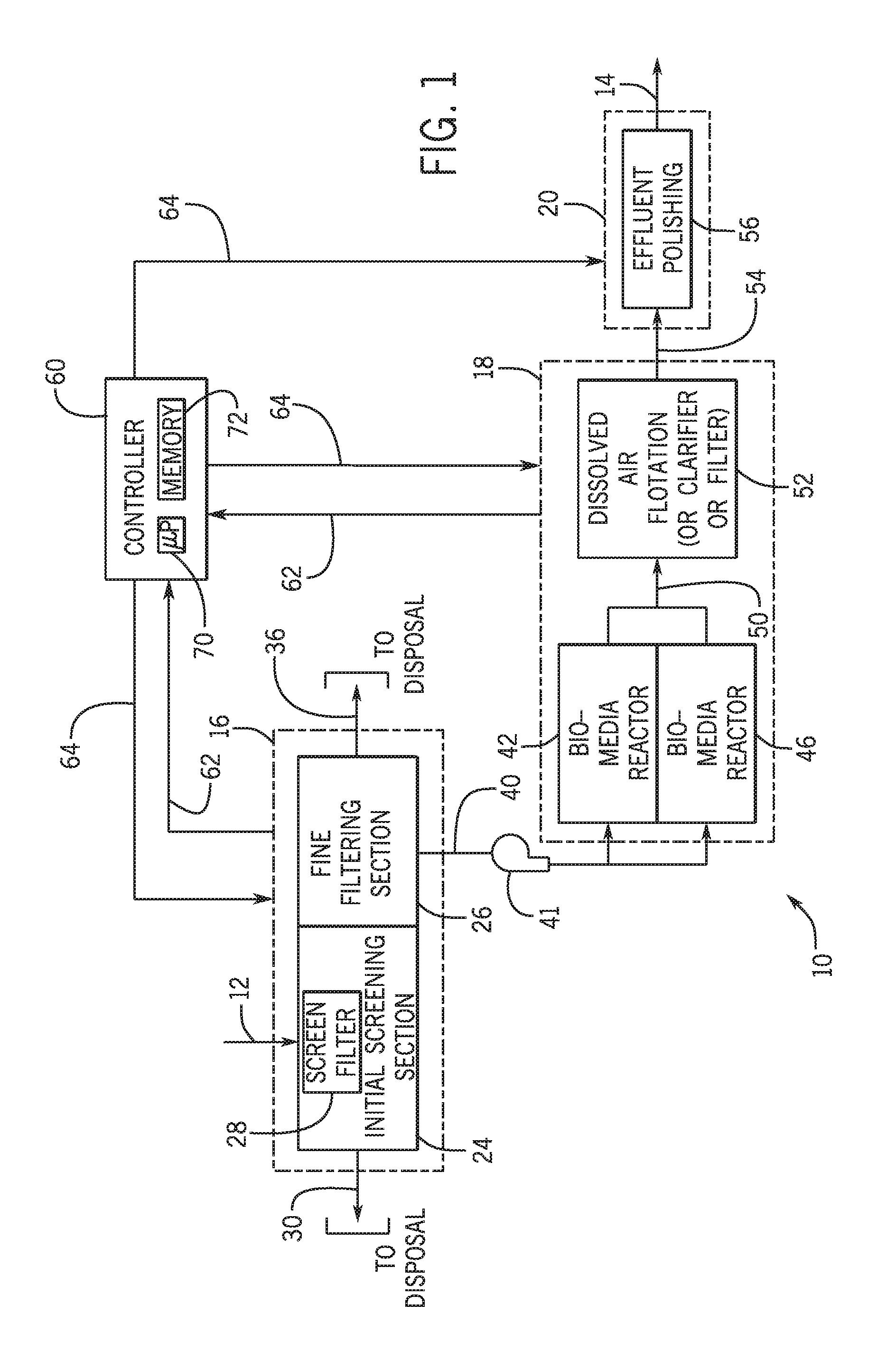 Moving bed biofilm reactor for waste water treatment system