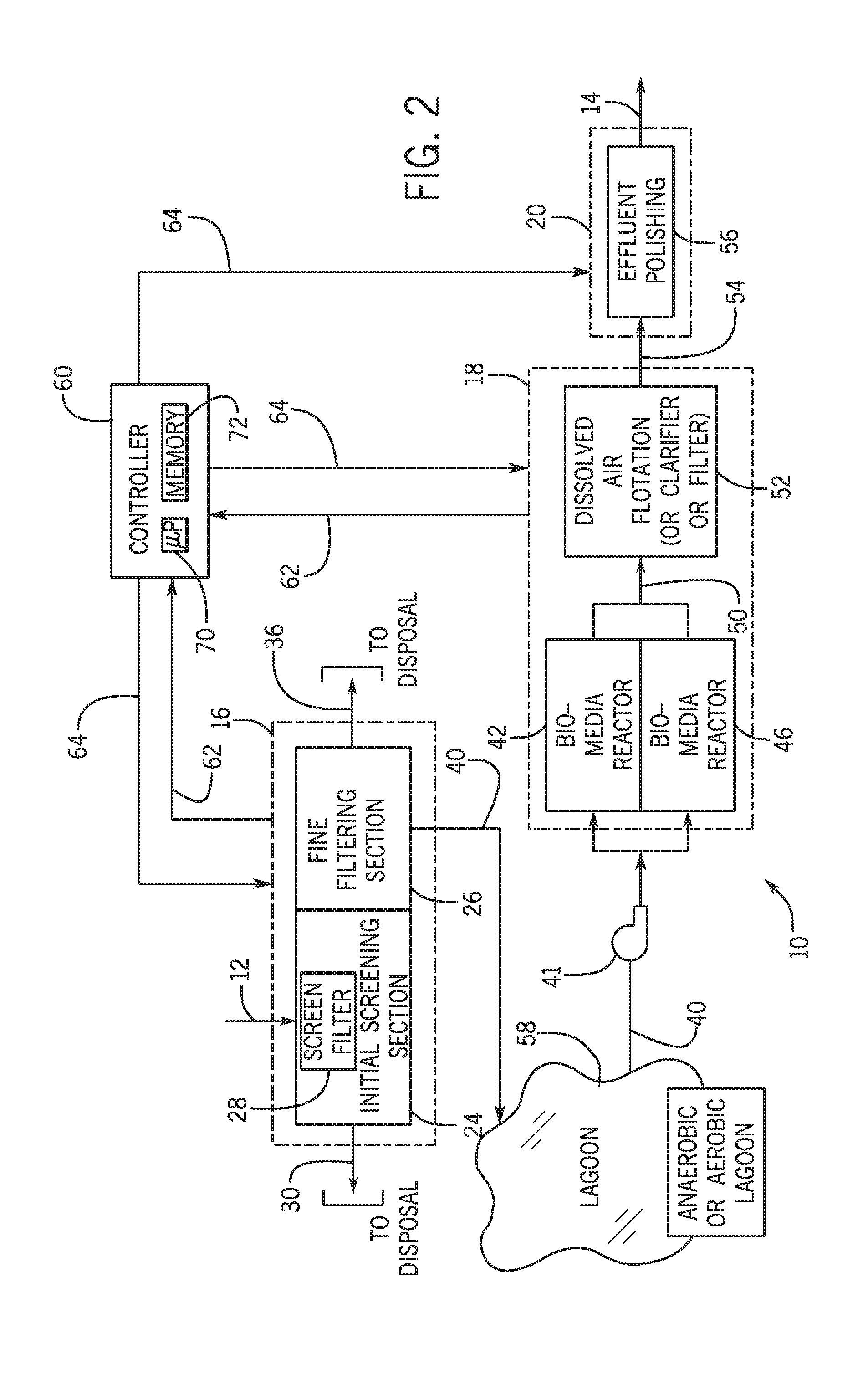 Moving bed biofilm reactor for waste water treatment system