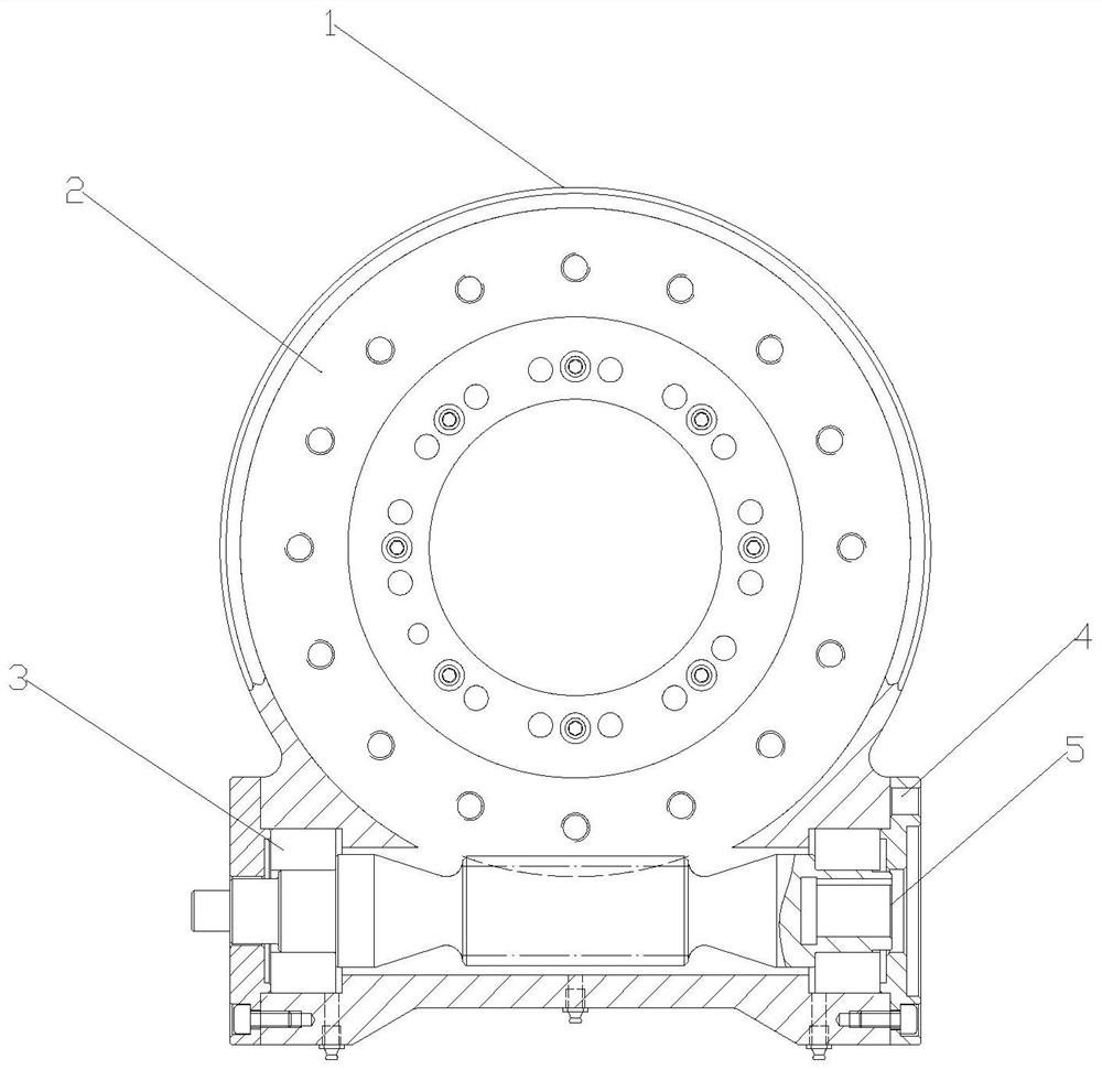 Slewing bearing worm wheel outer gear ring processing method and rotary driving device