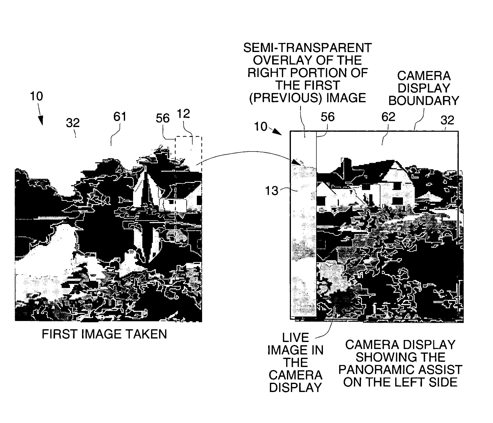 Digital camera and method for in creating still panoramas and composite photographs