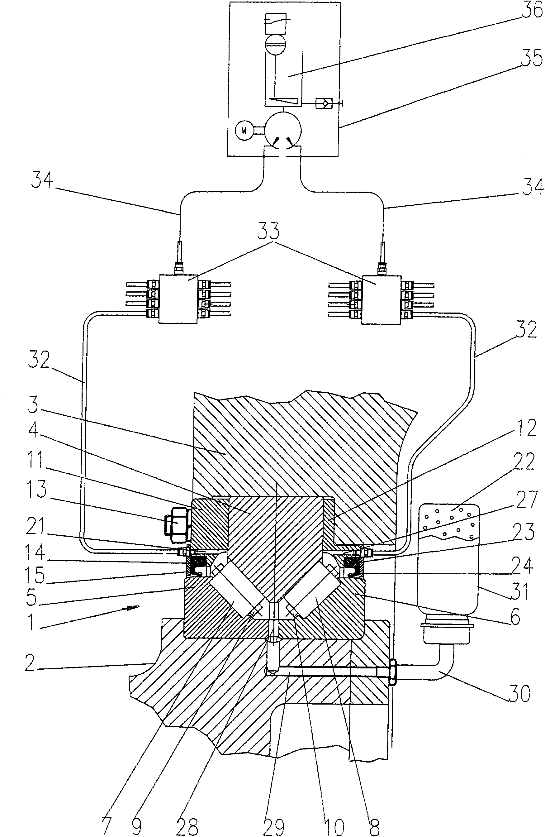 Two-row roller bearing and bearing system with such a roller bearing and a lubricating device
