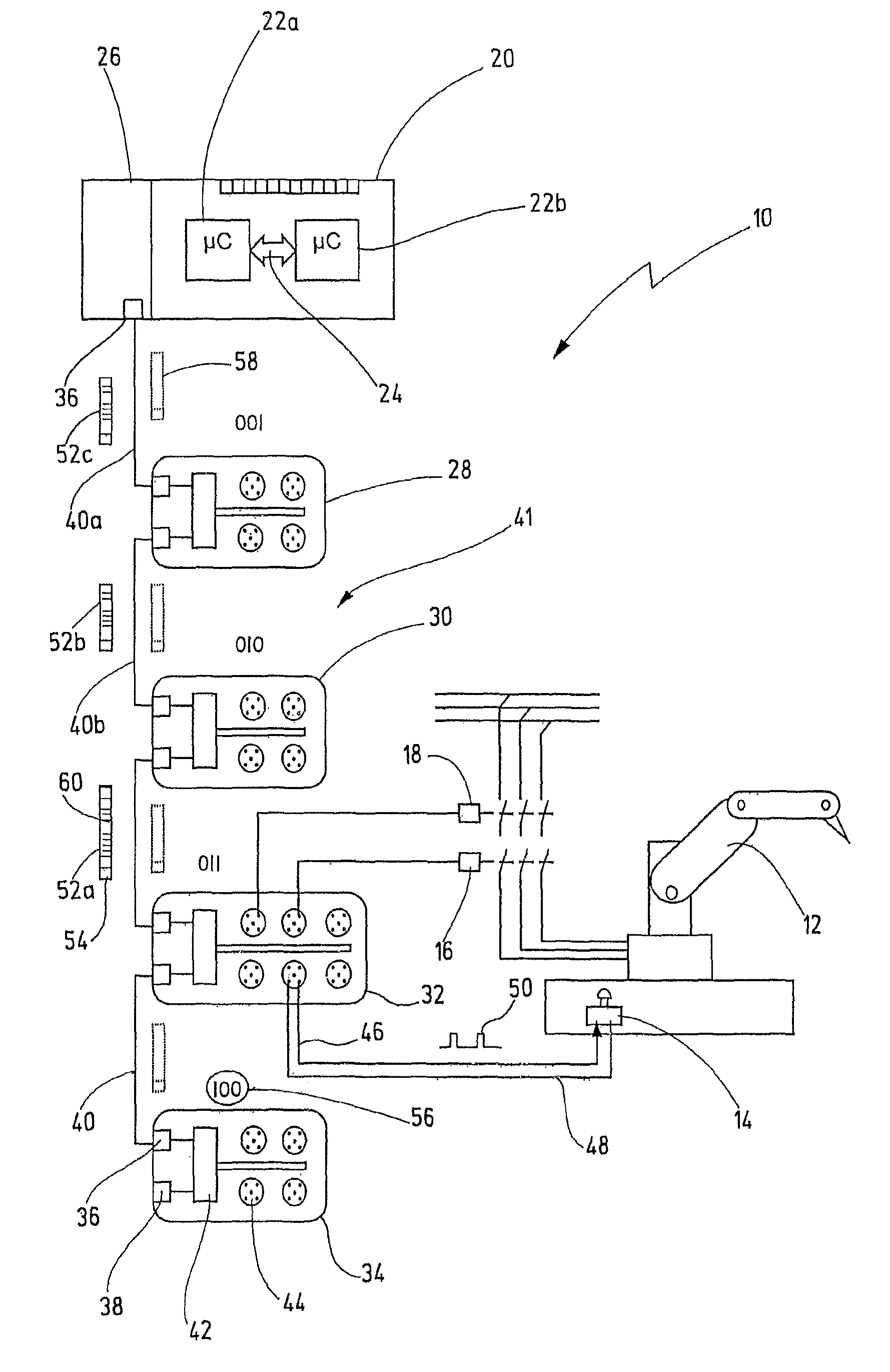 Method and apparatus for transmitting data in an automated control system