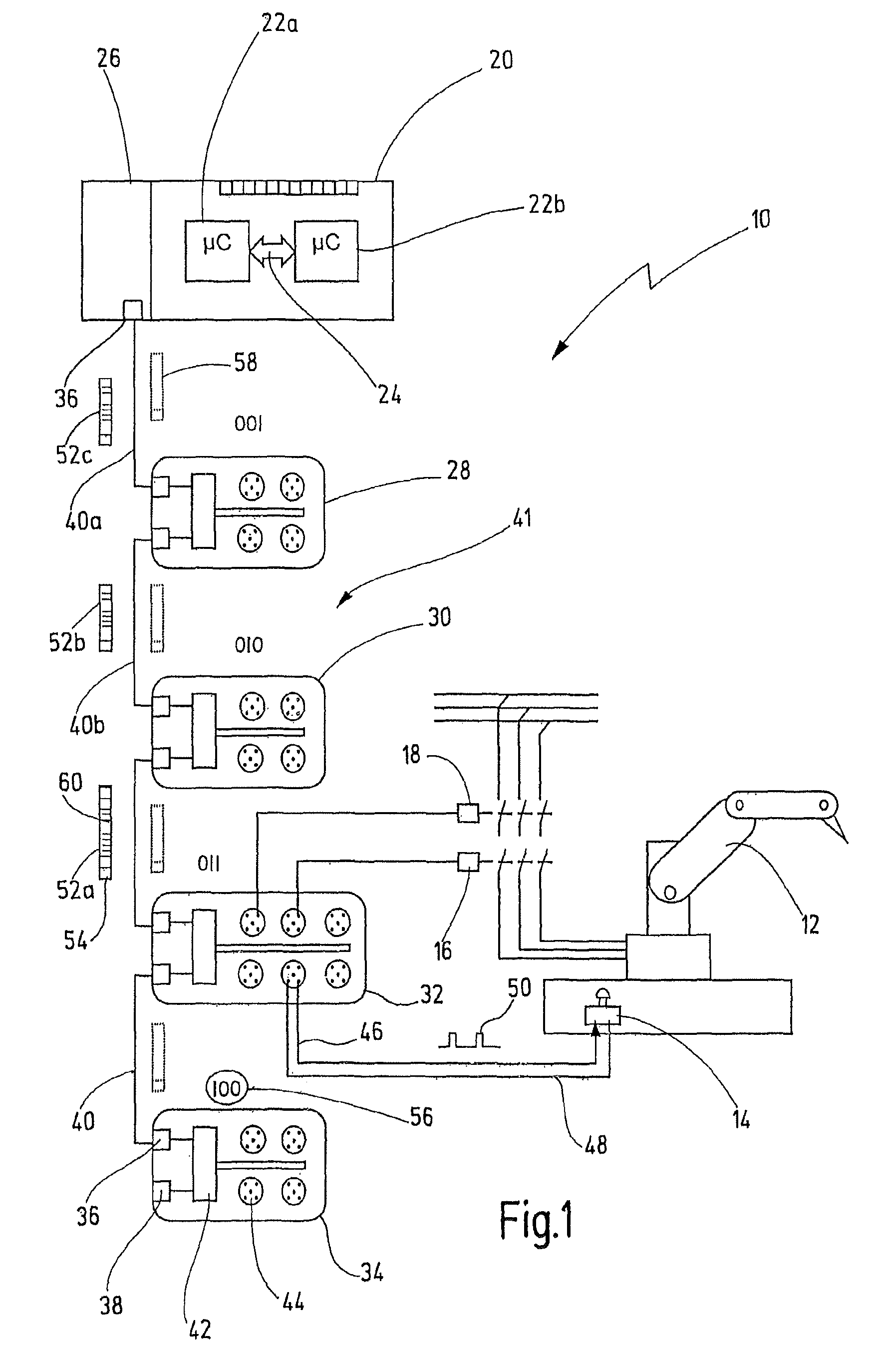 Method and apparatus for transmitting data in an automated control system