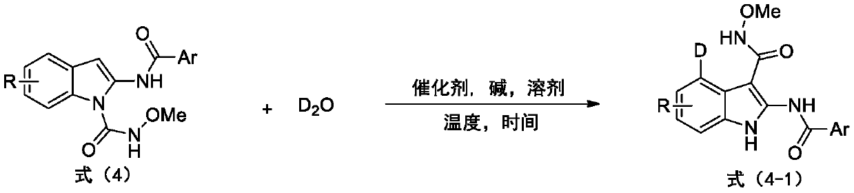 Deuterated synthesis method of indole compound