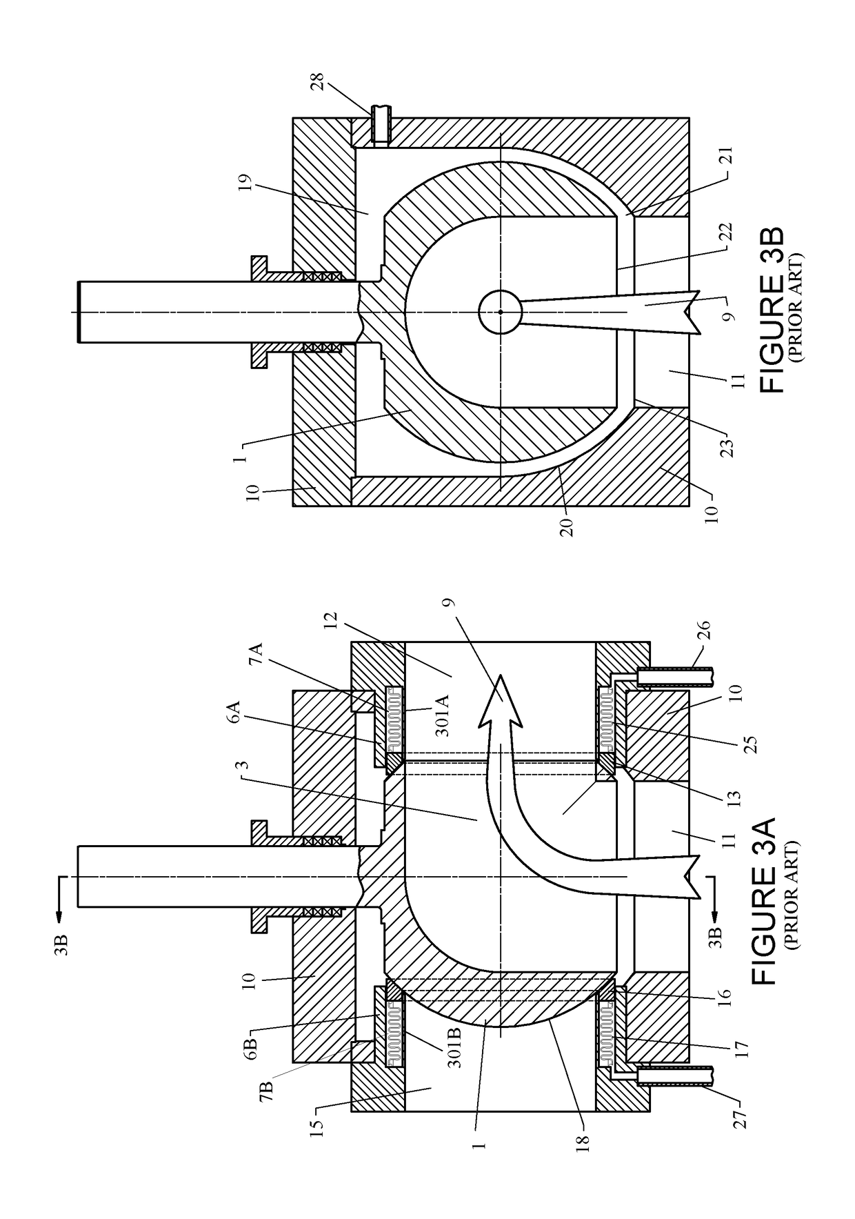 Multi-port ball valve with induced flow in ball-body cavity