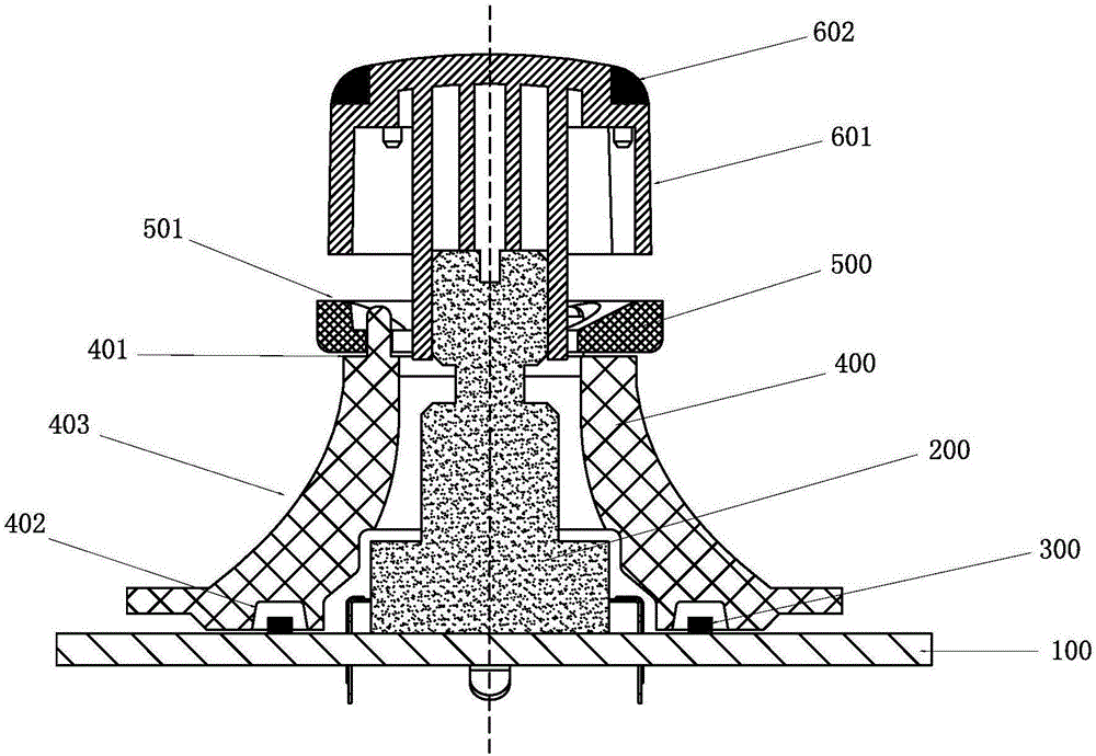 Knob light guide ring structure and light control method thereof