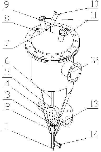 Double-type air-distribution plate and single pipe discharging sending tank