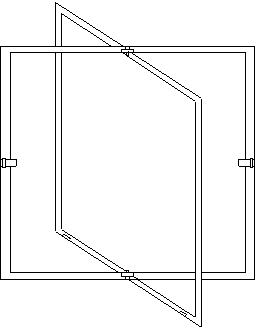 Rotating and moving type glass window