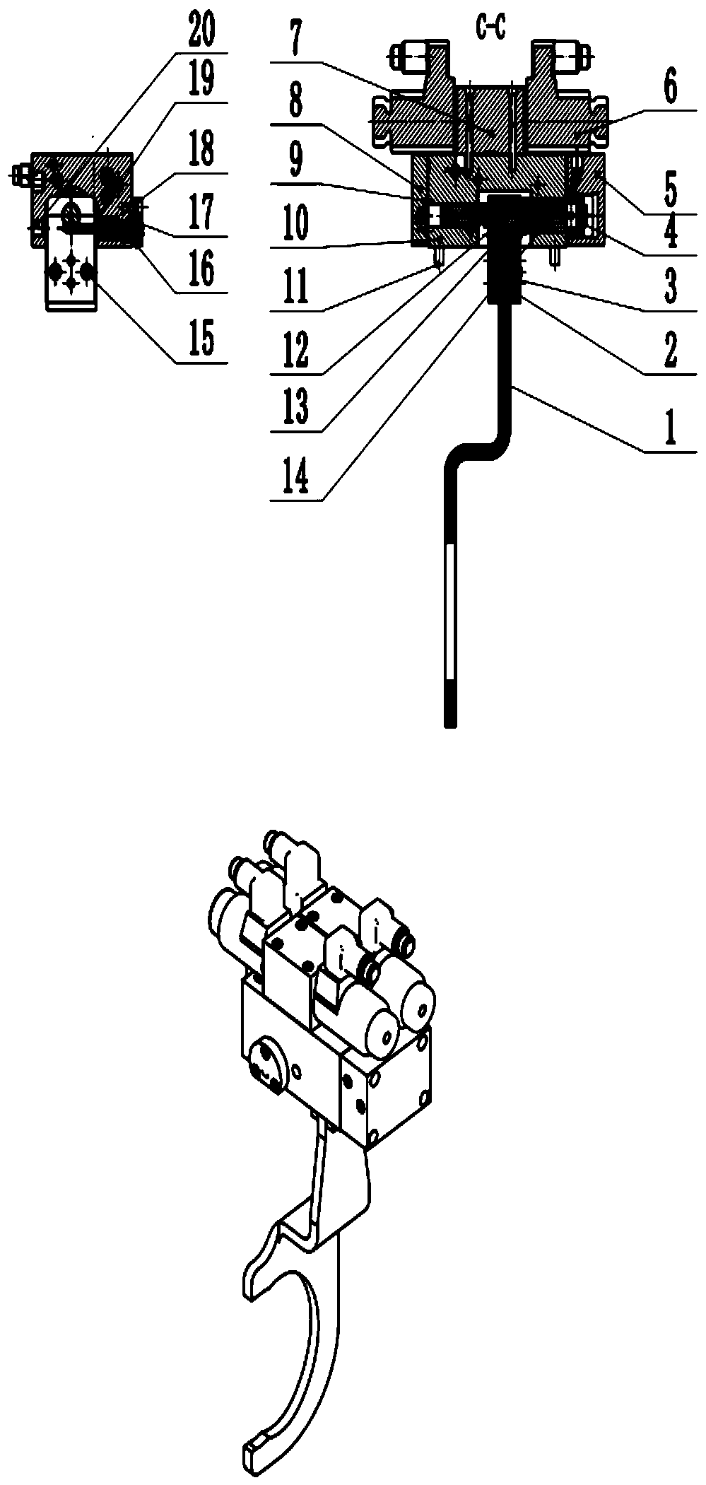 Electrohydraulic control gearshift device for tractor