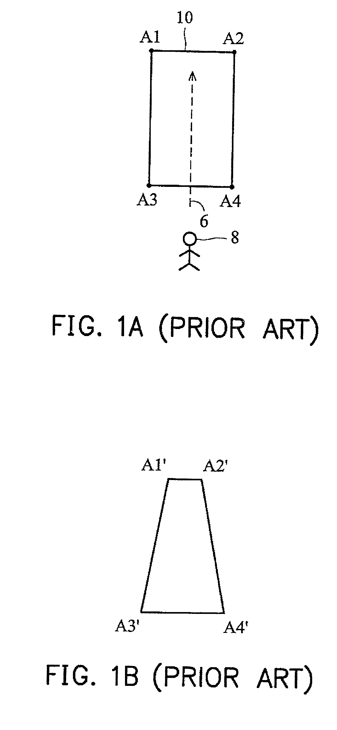 Method of correcting an image with perspective distortion and producing an artificial image with perspective distortion