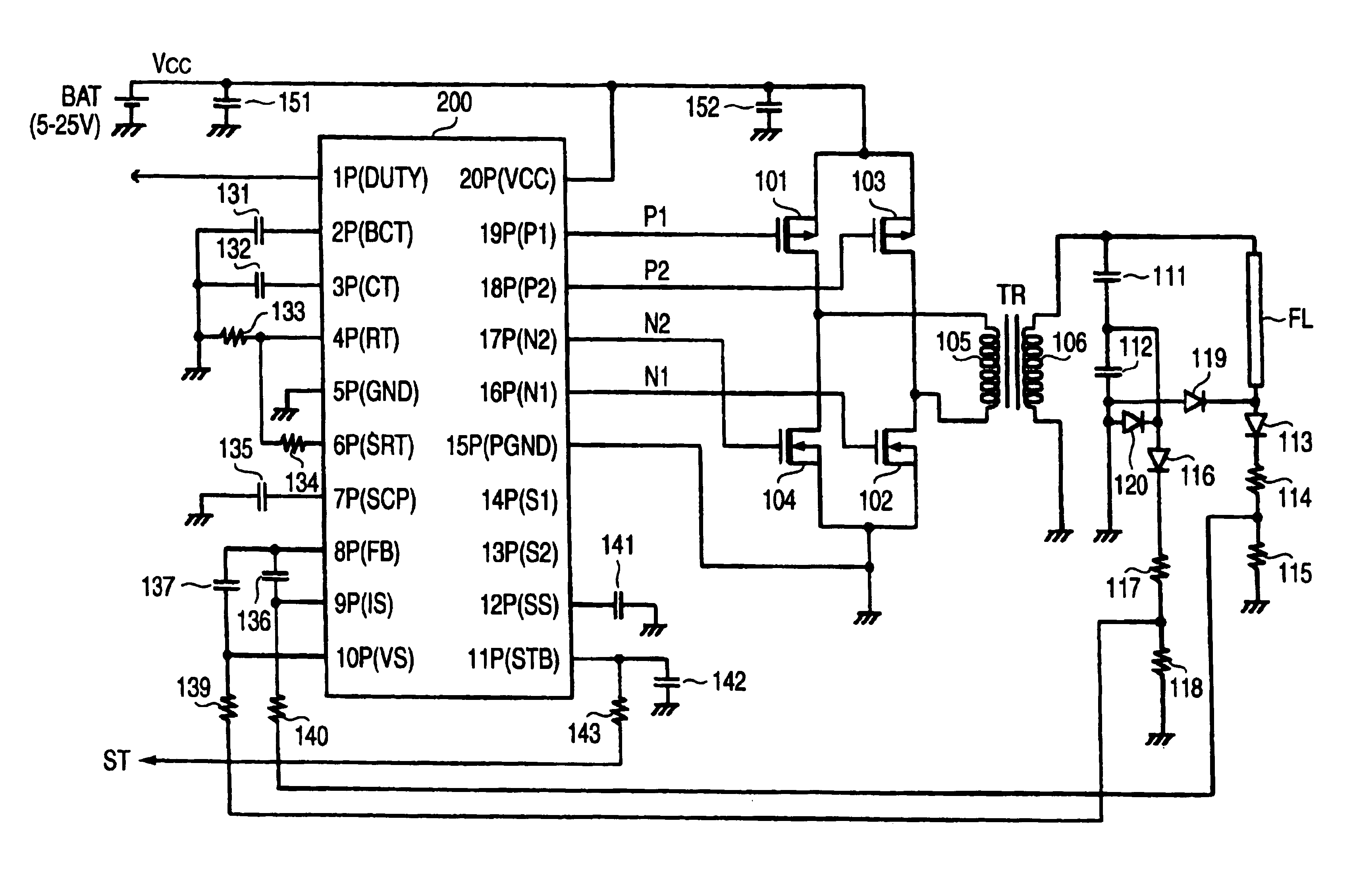 DC-AC converter and controller IC for the same