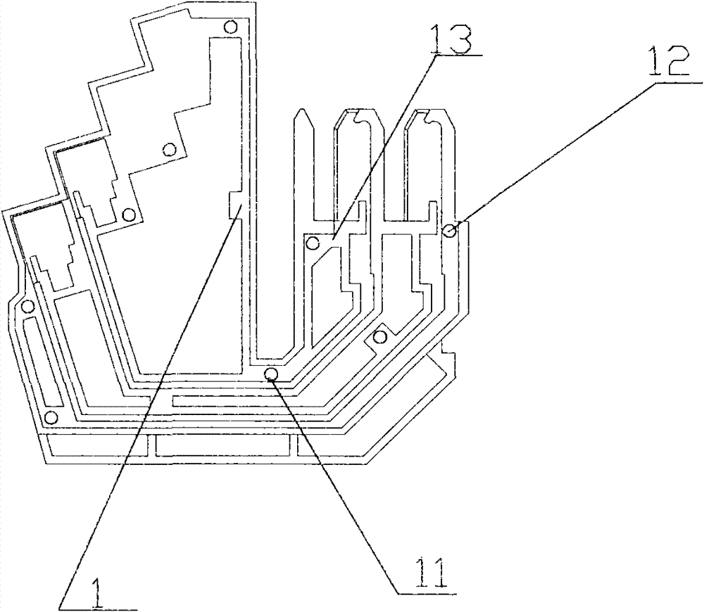 Positioning structure for contact plate group in fixed contact of circuit breaker