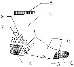 Breathable massage mid-calf sock
