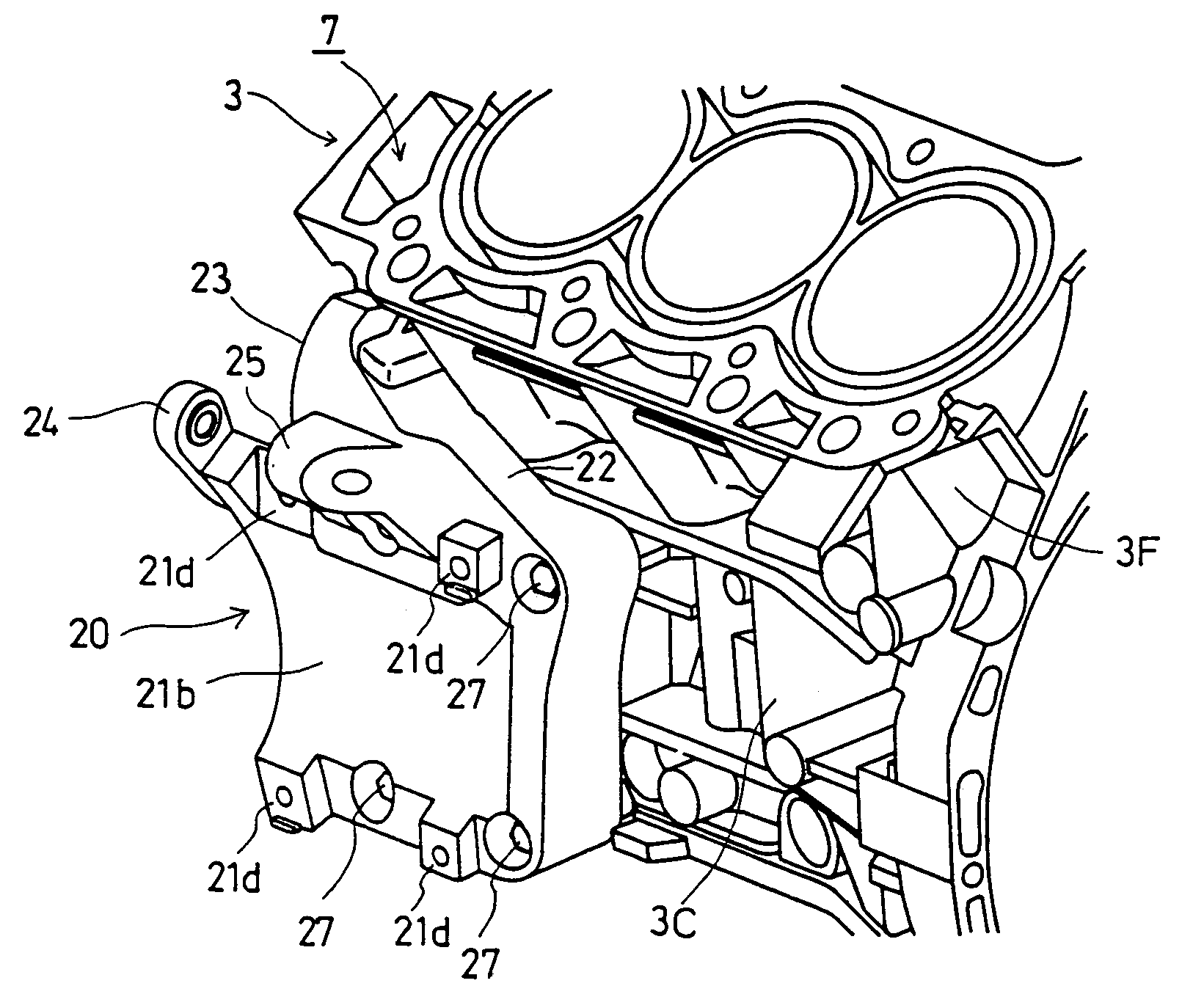 Accessory mounting structure for internal combustion engine