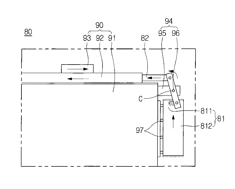 Counterforce offsetting device and pasting machine having the device