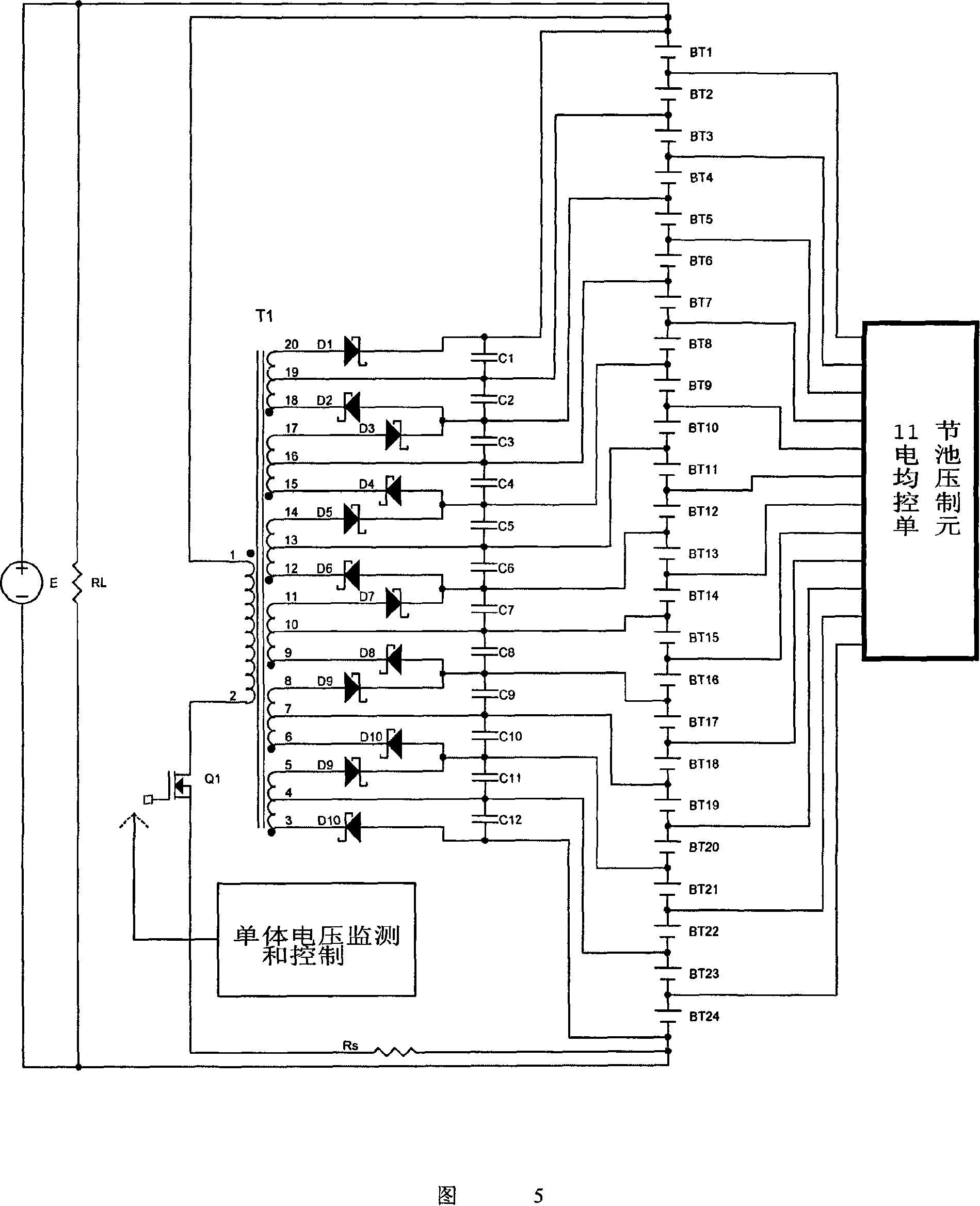 Equalizer circuit for backup power supply