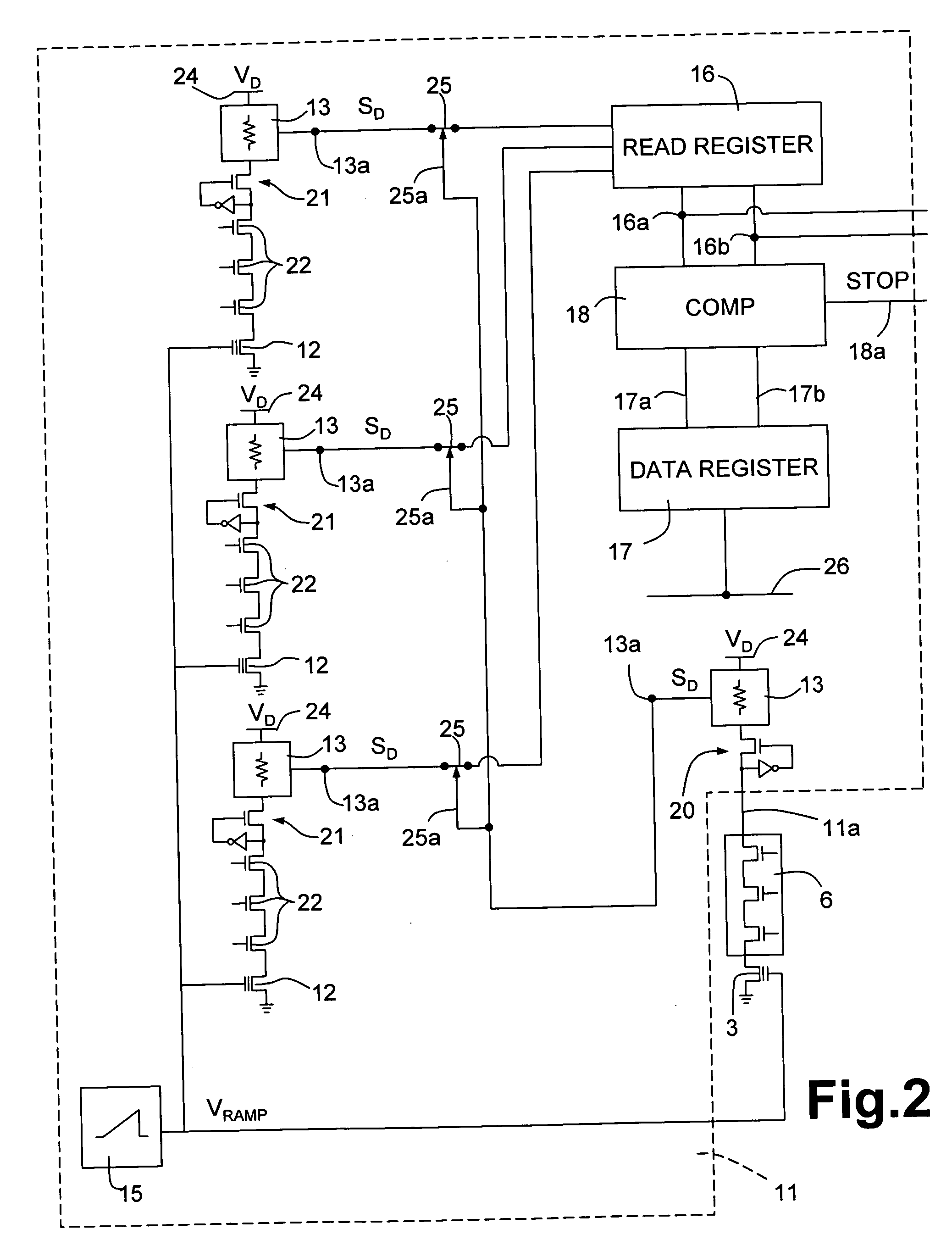 Read/verify circuit for multilevel memory cells with ramp read voltage, and read/verify method thereof