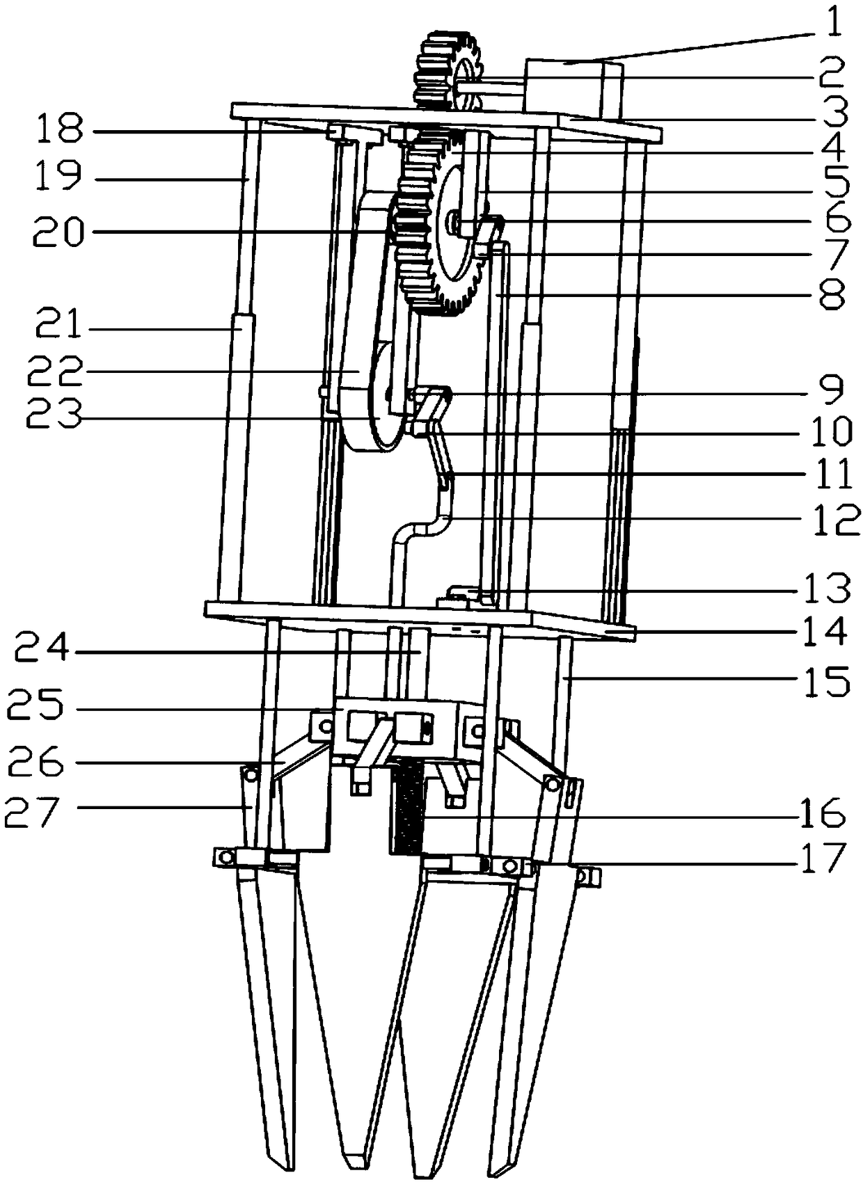 Seedling transplanting end executor and seedling transplanting method thereof