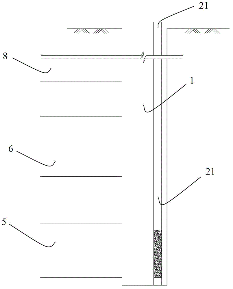Leak detection device for underground diaphragm wall and construction method of leak detection device