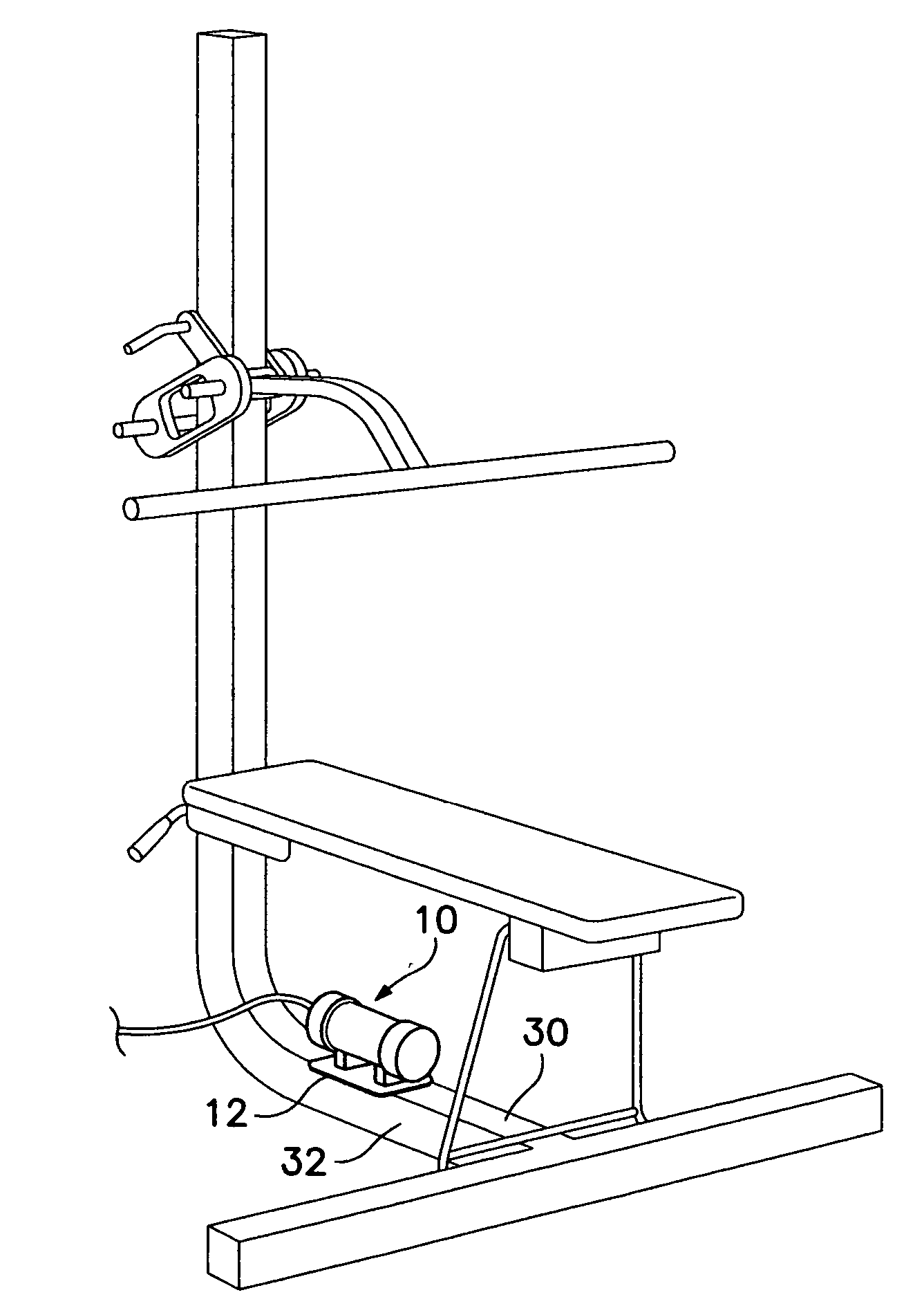 Method and apparatus for attaching a vibration unit to an exercise device