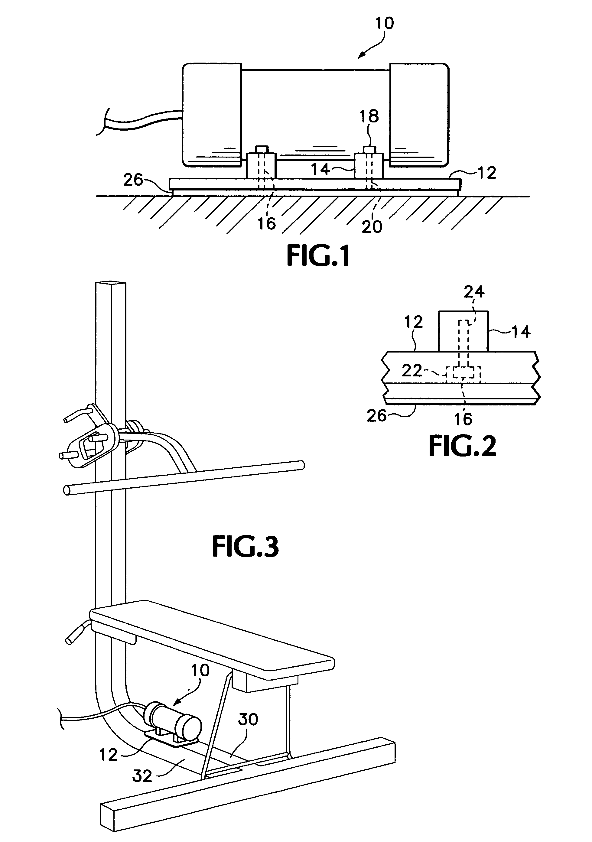 Method and apparatus for attaching a vibration unit to an exercise device