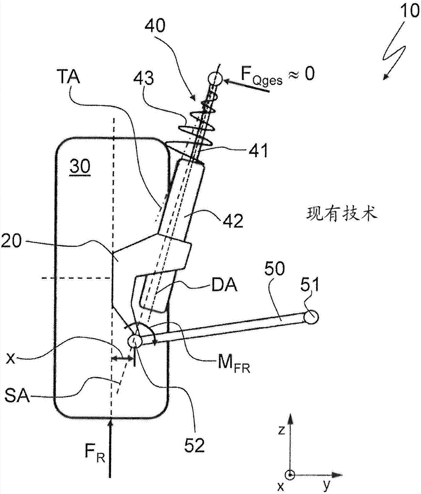 Axle for wheels of a double-tracked motor vehicle, and double-tracked motor vehicle having an axle of this type