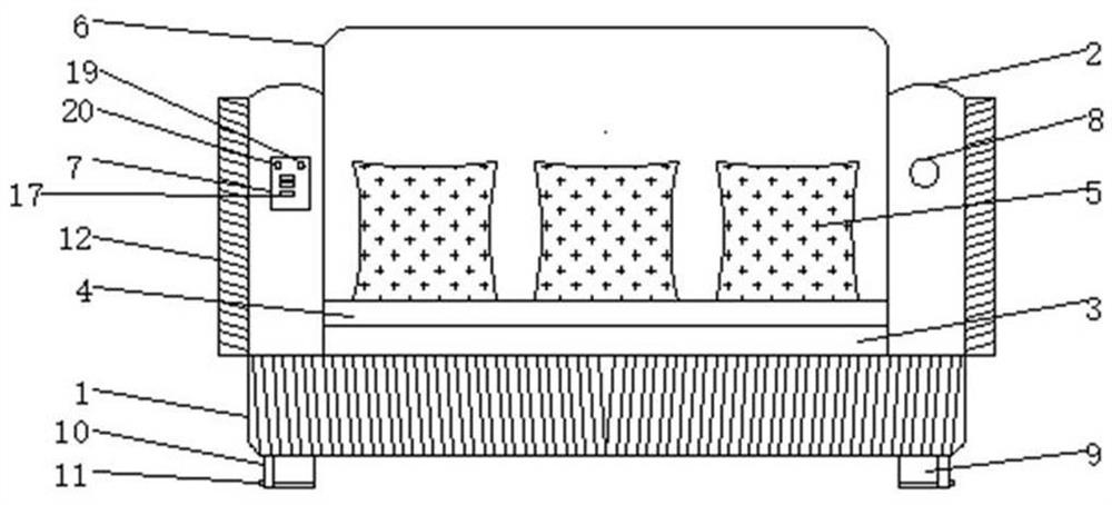 Adjustable modular sofa