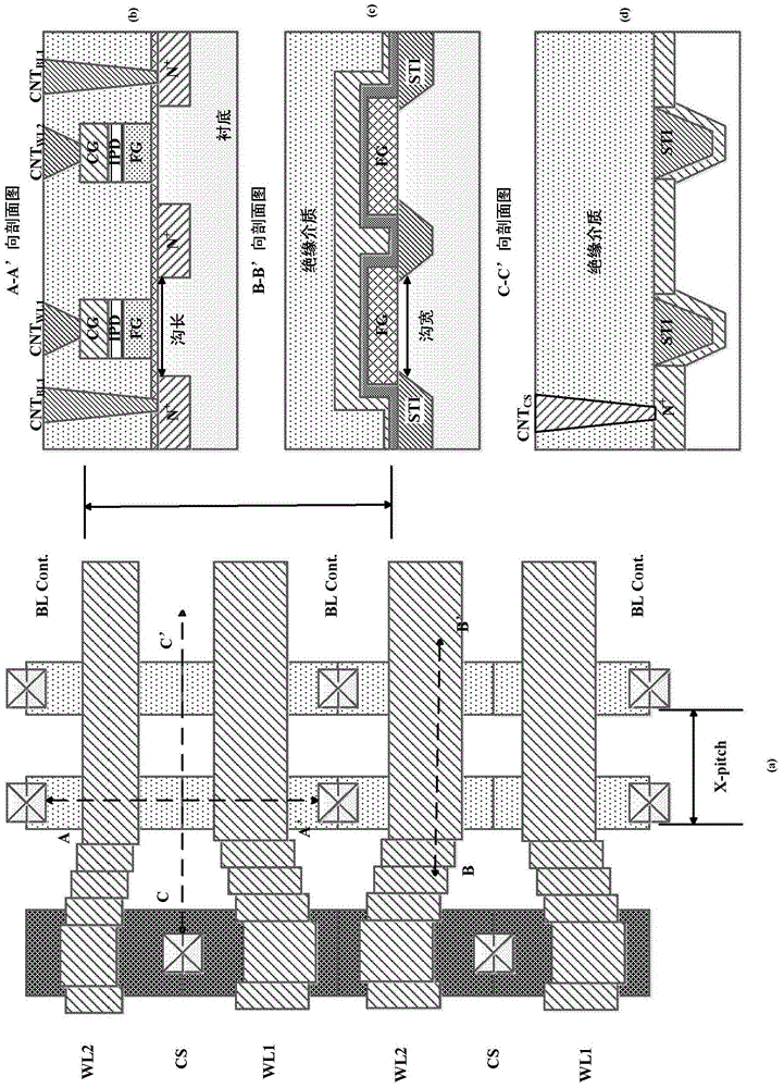 A nor-type flash memory unit with raised common source area and preparation method thereof