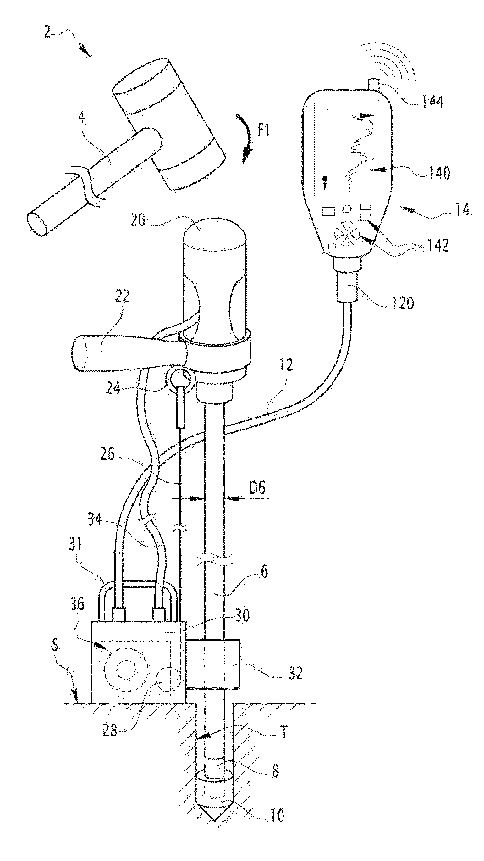 Method for characterizing the seat of a railroad track, device for viewing the inside of a ground and assembly for characterizing the seat of a railroad track comprising such a device