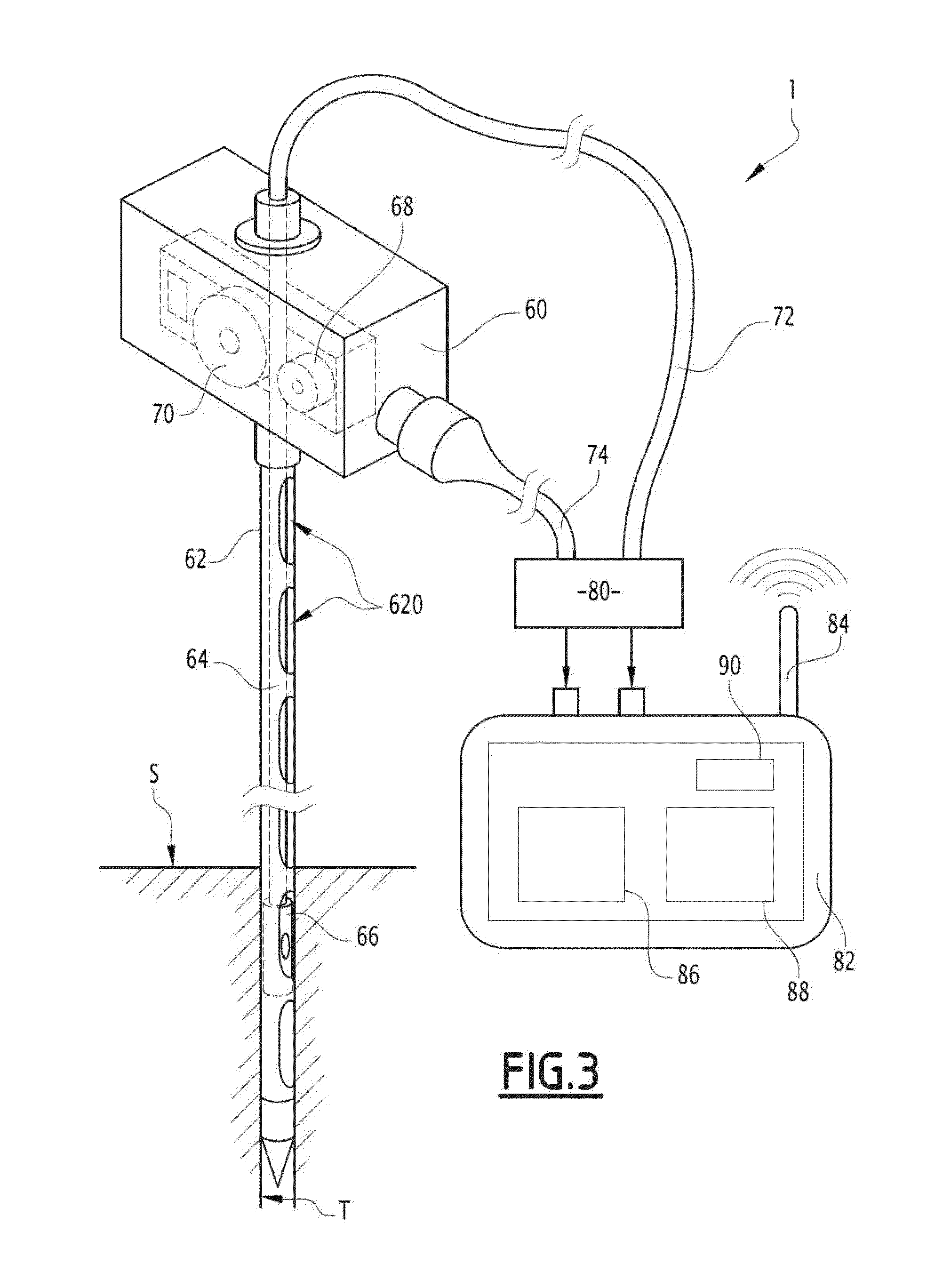 Method for characterizing the seat of a railroad track, device for viewing the inside of a ground and assembly for characterizing the seat of a railroad track comprising such a device