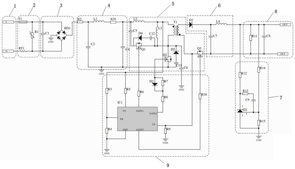 Clamping type power adapter