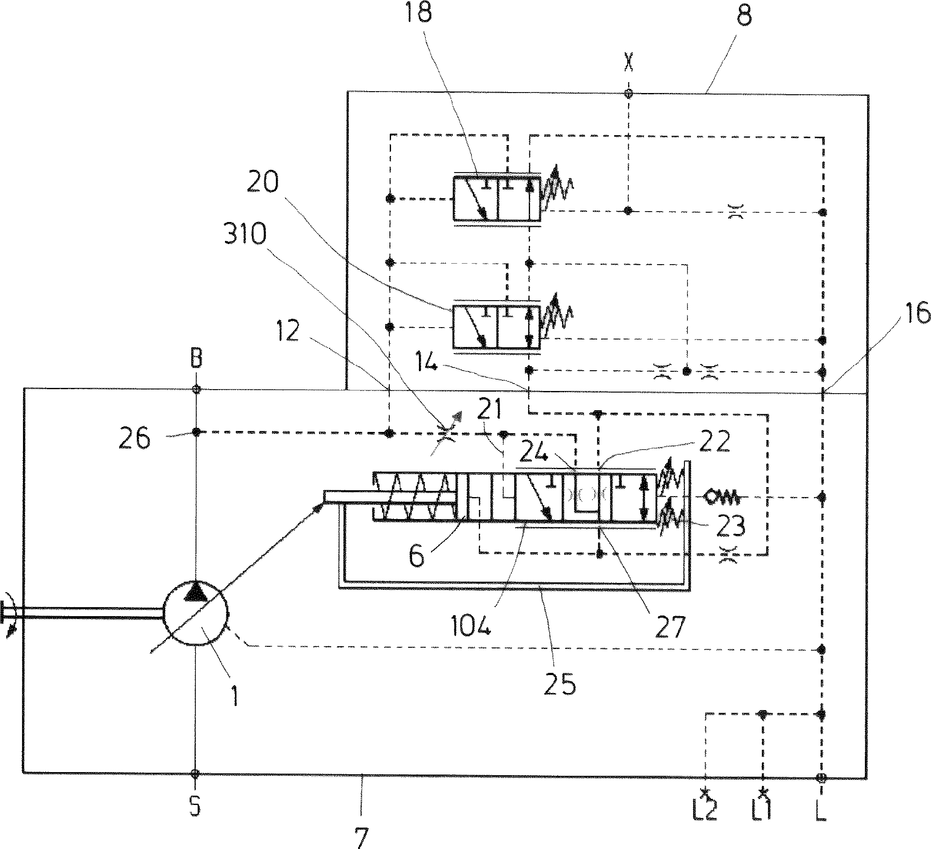 Adjusting device used for fluid static force pump and fluid static force pump