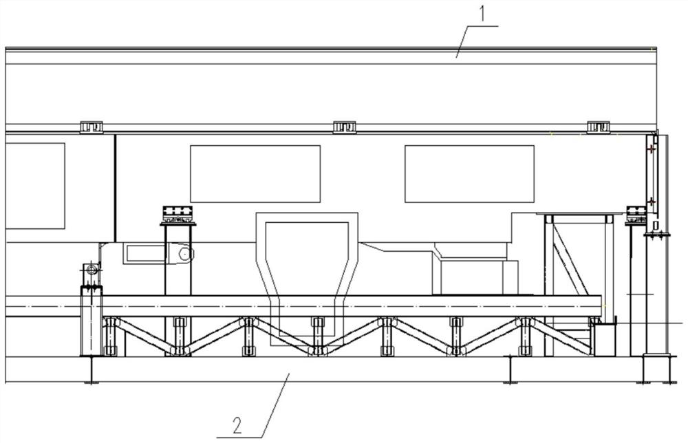 A large cabin simulation chassis docking device and method